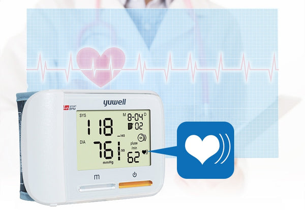 yuwell Wrist Blood Pressure Monitor Bi-color lights reminder Health Care Portable Large Digital LCD  Medical Equipment 8900A CE