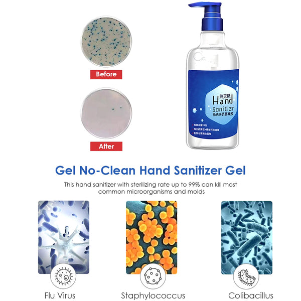 500ml Portable Hand Sanitizer Antibacterial Disinfectant Gel No-Clean Quick-Dry Wipe Out Hand Sanitizer Gel for Home