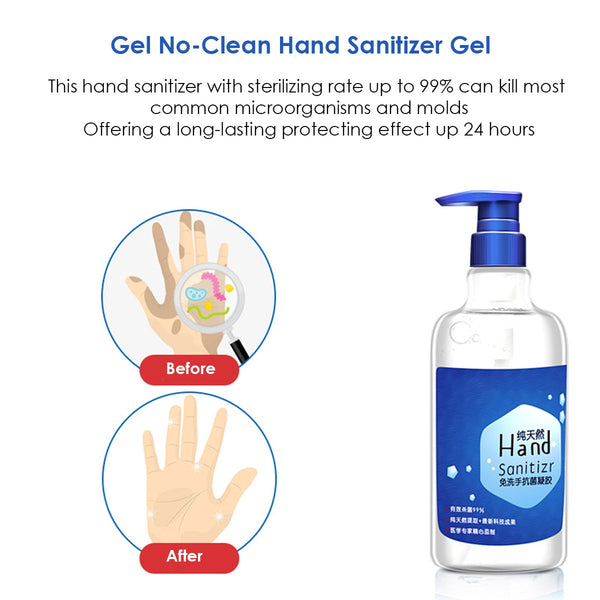 500ml Portable Hand Sanitizer Antibacterial Disinfectant Gel No-Clean Quick-Dry Wipe Out Hand Sanitizer Gel for Home