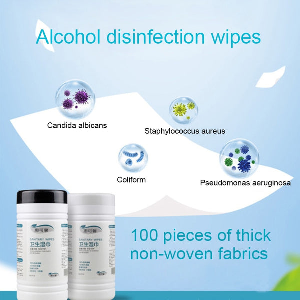 120pcs Disposable Wipes 75% Disinfecting Alcohol Wipes Skin Phone Cleaning Bacteria Alcohol Cotton Pieces Disinfection Wipes