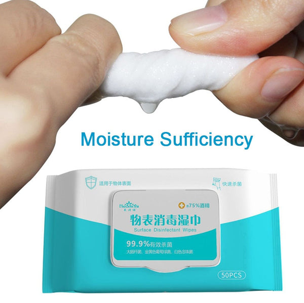 50pcs Alcohol Disinfection Wipes 75% Alcohol Swabs Wet Wipes Antiseptic Skin Cleanser Cleaning Care Sterilization Pads First Aid