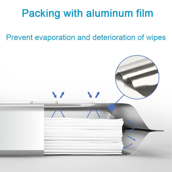 50pcs Alcohol Disinfection Wipes 75% Alcohol Swabs Wet Wipes Antiseptic Skin Cleanser Cleaning Care Sterilization Pads First Aid