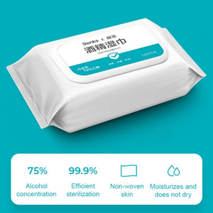 120Pcs 75% Alcohol Wipes Disinfection Sterilization Portable Wipes Antibacterial Cleaning Home Office Travel Alcohol Wipes
