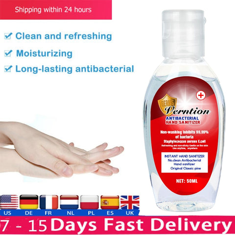 Verntion 50ml Hand Sanitizer Anti Disposable Hand Disinfection Gel Quick-Dry Handgel Ethanol Kids Adults Home Alcohol Gel