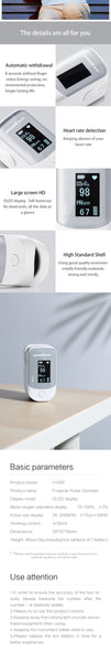 Yuwell YX305 Fingertip Pulse Oximeter Blood Oxygen Saturation Monitor Home Pulse Blood Oxygen Monitor Health Care