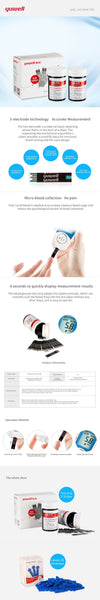 Yuwell Blood Glucose Meter 710 720 510 520 Test Strips and Lancets Diabetes Glucometer for Health Care Blood Glucose Monitor