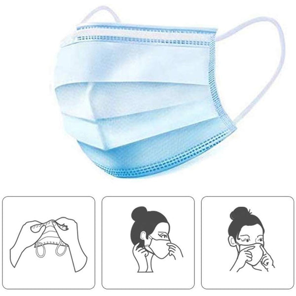Fast delivery Disposable mask 3-layer Anti-Dust Antibacterial Mask 50pcs Face Non Woven Mouth Masks Proof Cotton Face Masks