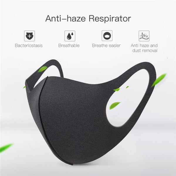 10Pcs N95 Face Mask Sponge Black Breathable Mouth Mask Reusable Anti Pollution Face Shield Wind Anti Haze Fog FFP2 PM2.5 masks