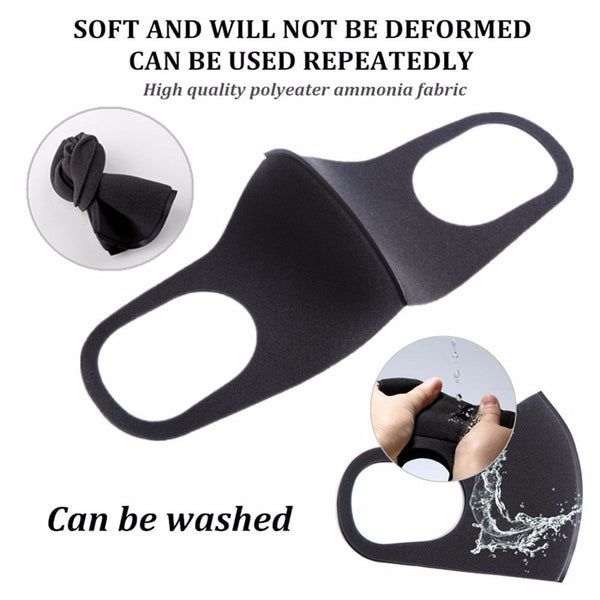 10Pcs N95 Face Mask Sponge Black Breathable Mouth Mask Reusable Anti Pollution Face Shield Wind Anti Haze Fog FFP2 PM2.5 masks