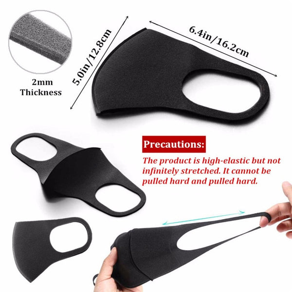 10Pcs N95 Face Mask Sponge Black Breathable Mouth Mask Reusable Anti Pollution Face Shield Wind Anti Haze Fog FFP2 PM2.5 masks