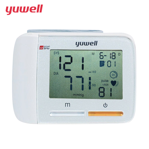 yuwell Wrist Blood Pressure Monitor Bi-color lights reminder Health Care Portable Large Digital LCD  Medical Equipment 8900A CE